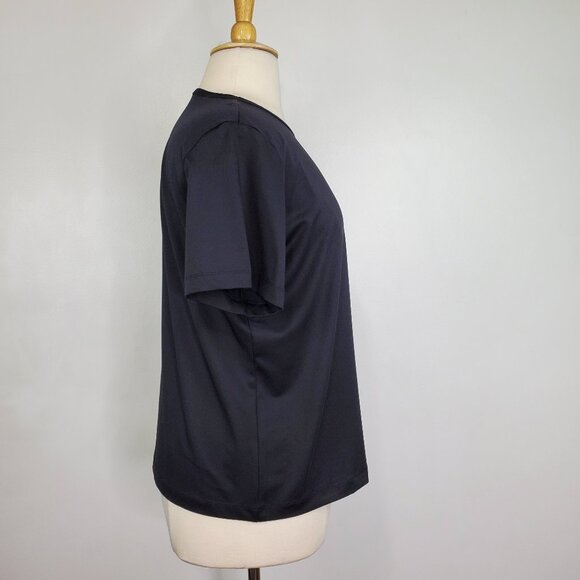 Susan Graver Essentials Black Short Sleeve Minimalist Stretchy Top Size XL - Picture 5 of 11
